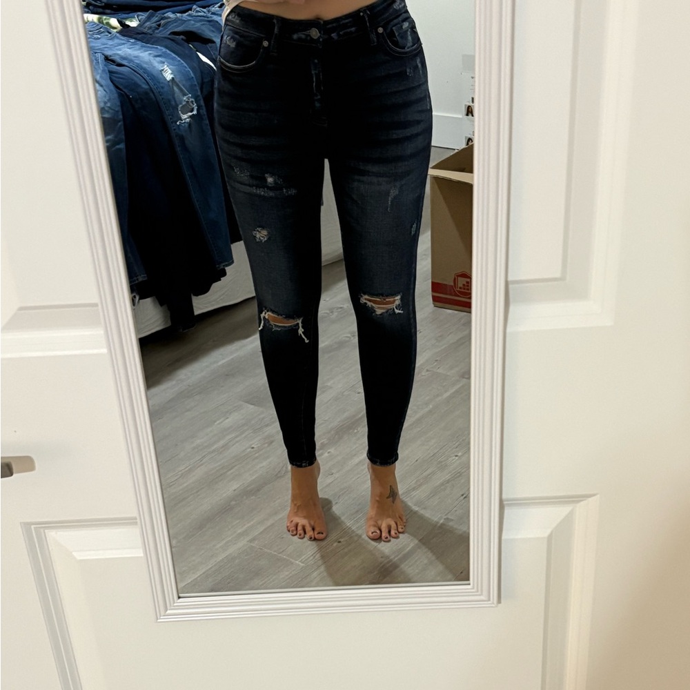 KanCan Dark Wash Distressed Jeans
